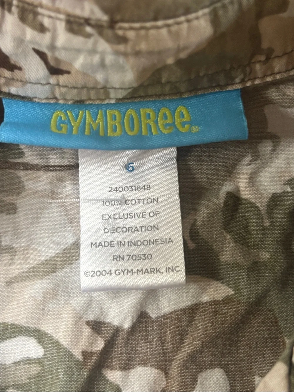 Gymboree Button-Front Dino Camo Shirt in Green and Brown